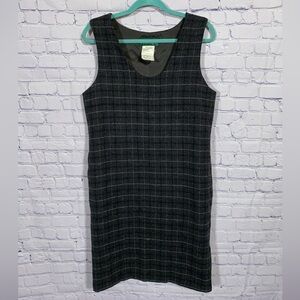 Harve Benard Womens VTG Wool Plaid Sleeveless Overall Dress Black Sz 10 Preppy